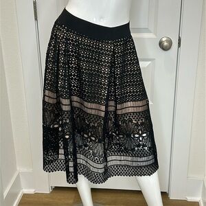 Molly Bracken black whimsigoth crochet, midi skirt size S
